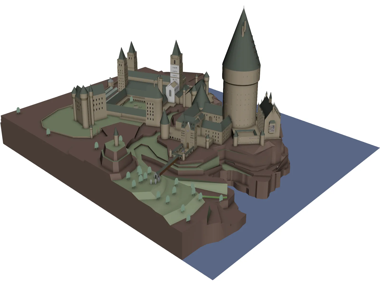Hogwarts School of Witchcraft and Wizardry 3D Model main preview