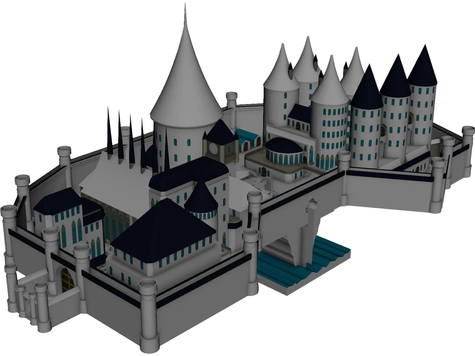 Castle Medieval Old 3D Model main preview