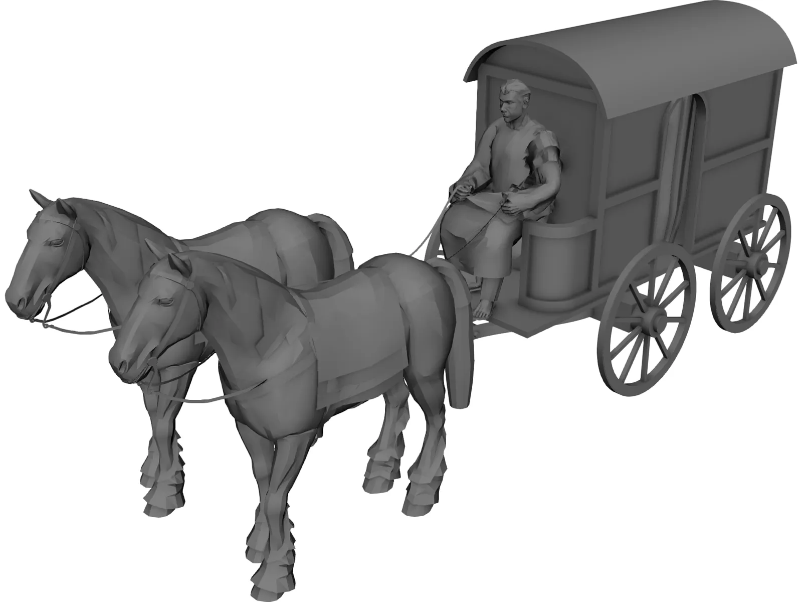 Roman Carriage 3D Model main preview