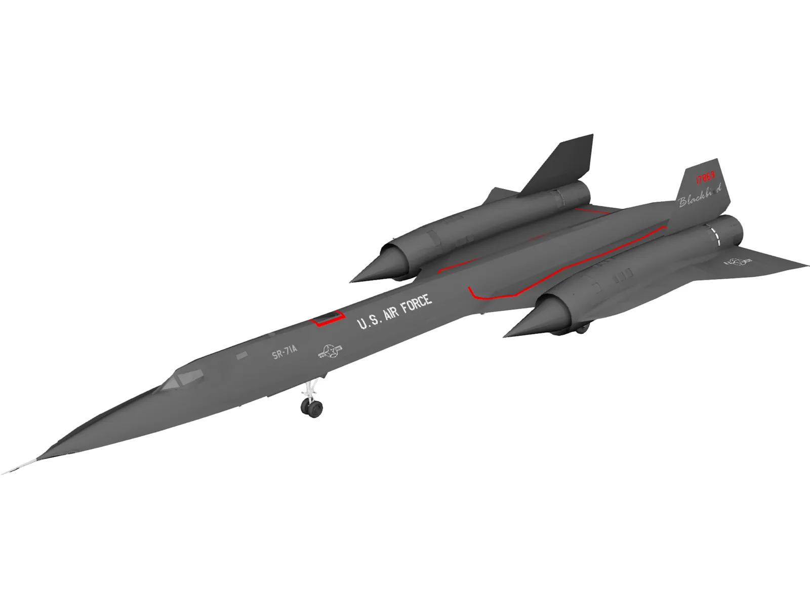 Lockheed SR-71 Blackbird 3D Model main preview