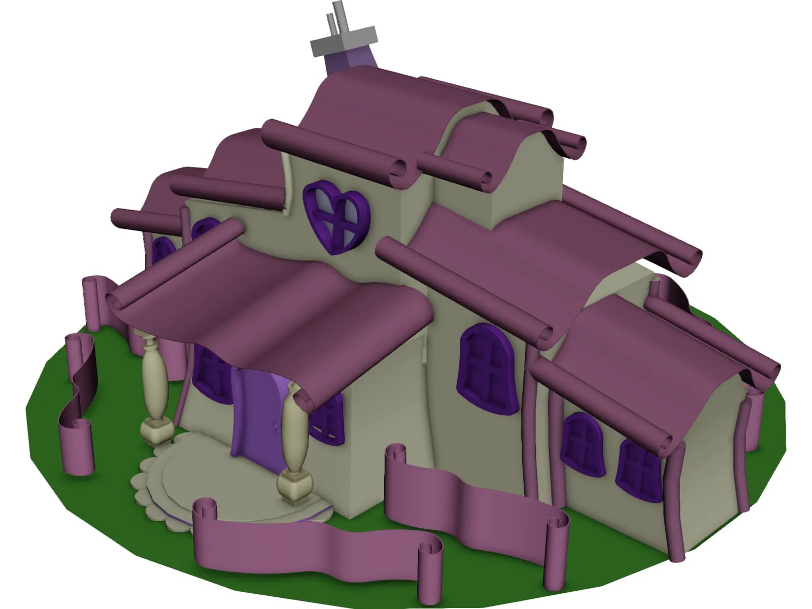 Minnie Mouse Cartoon House 3D Model main preview