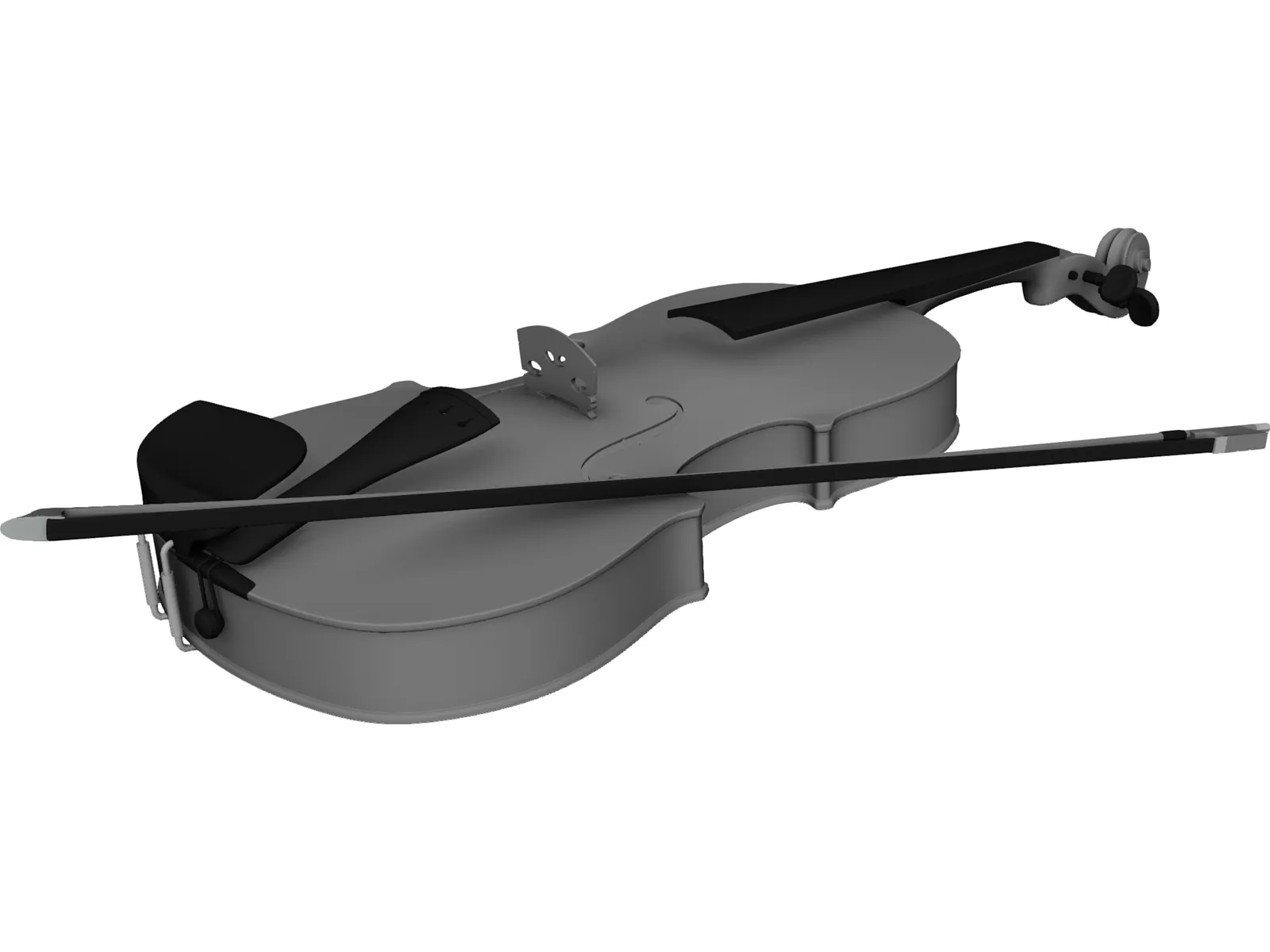 Violin 3D Model main preview