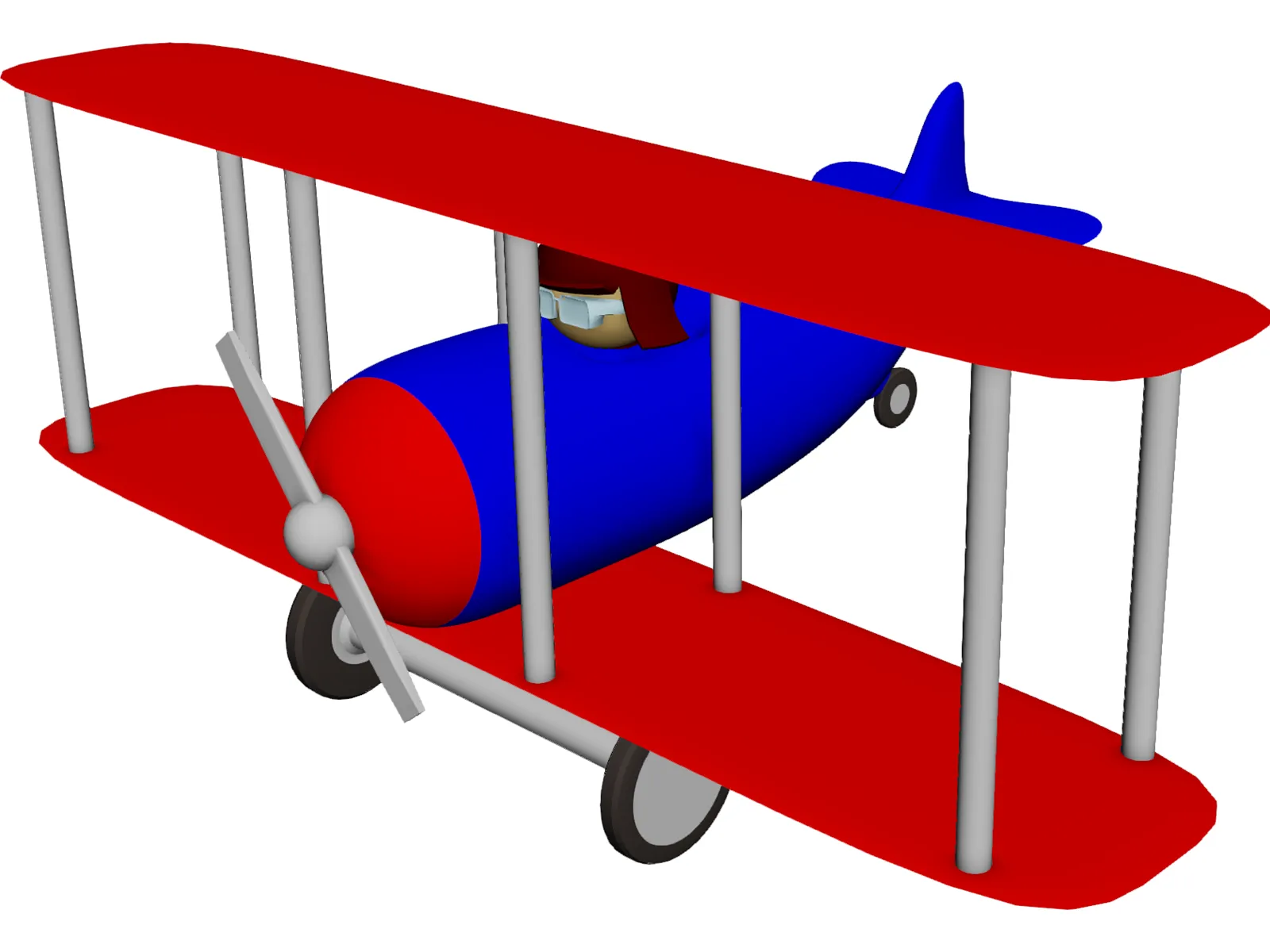 Cartoon Toy Airplane 3D Model main preview