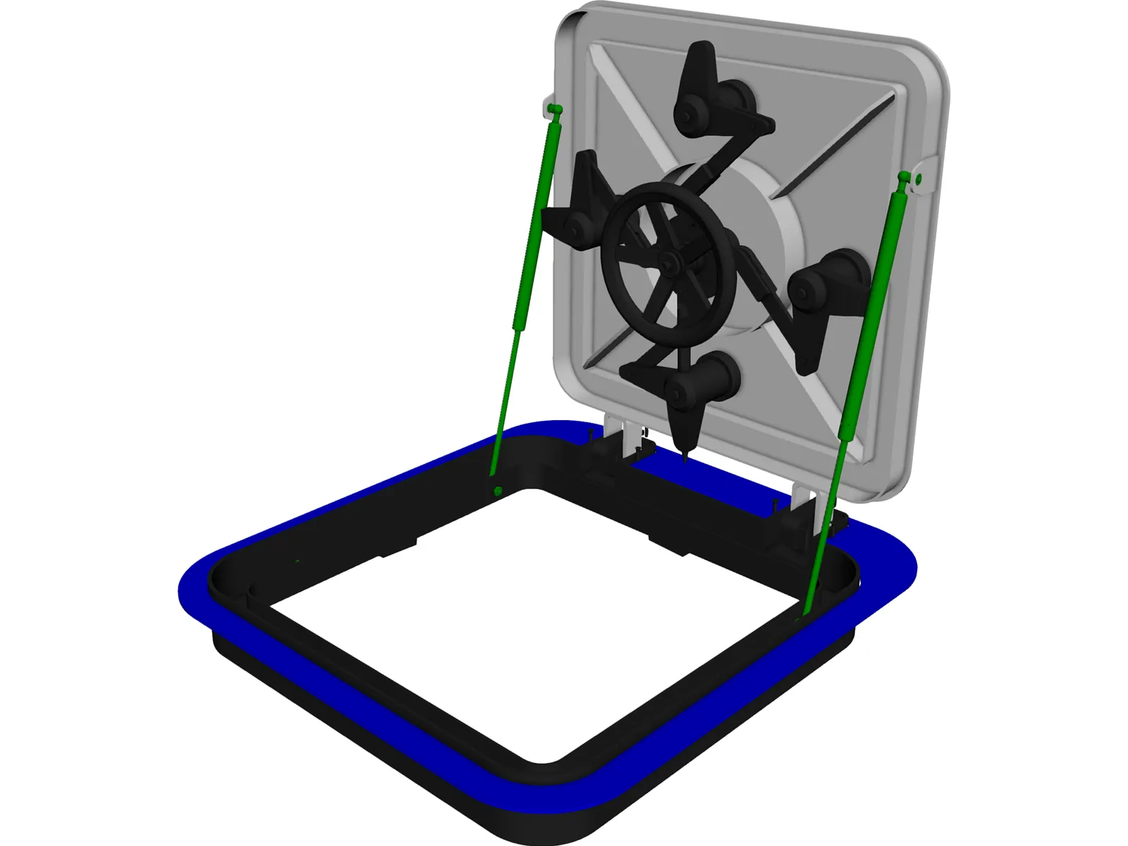 Watertight Steel Hatch Flush Type 3D Model main preview
