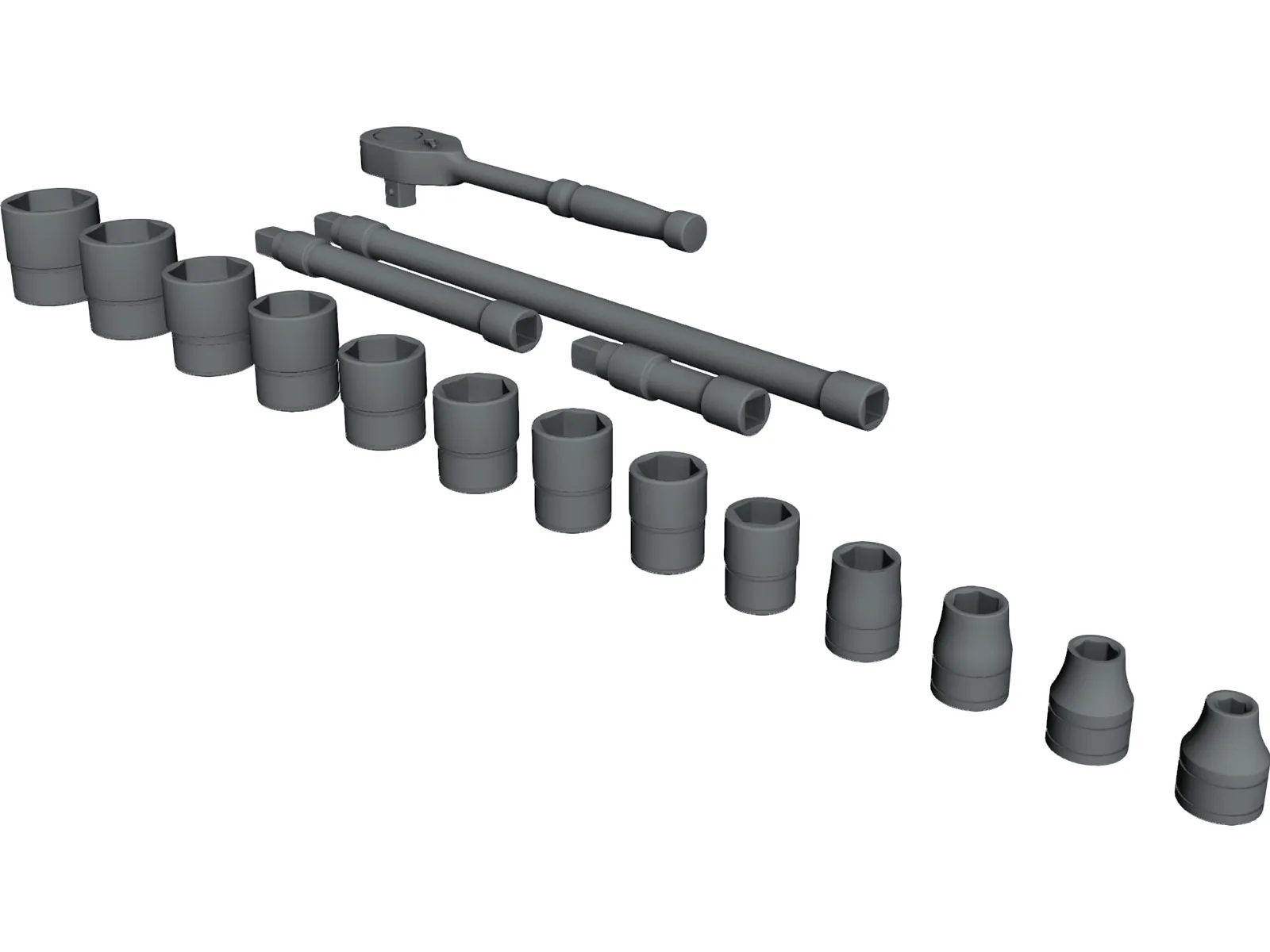 Socket Set 3D Model main preview