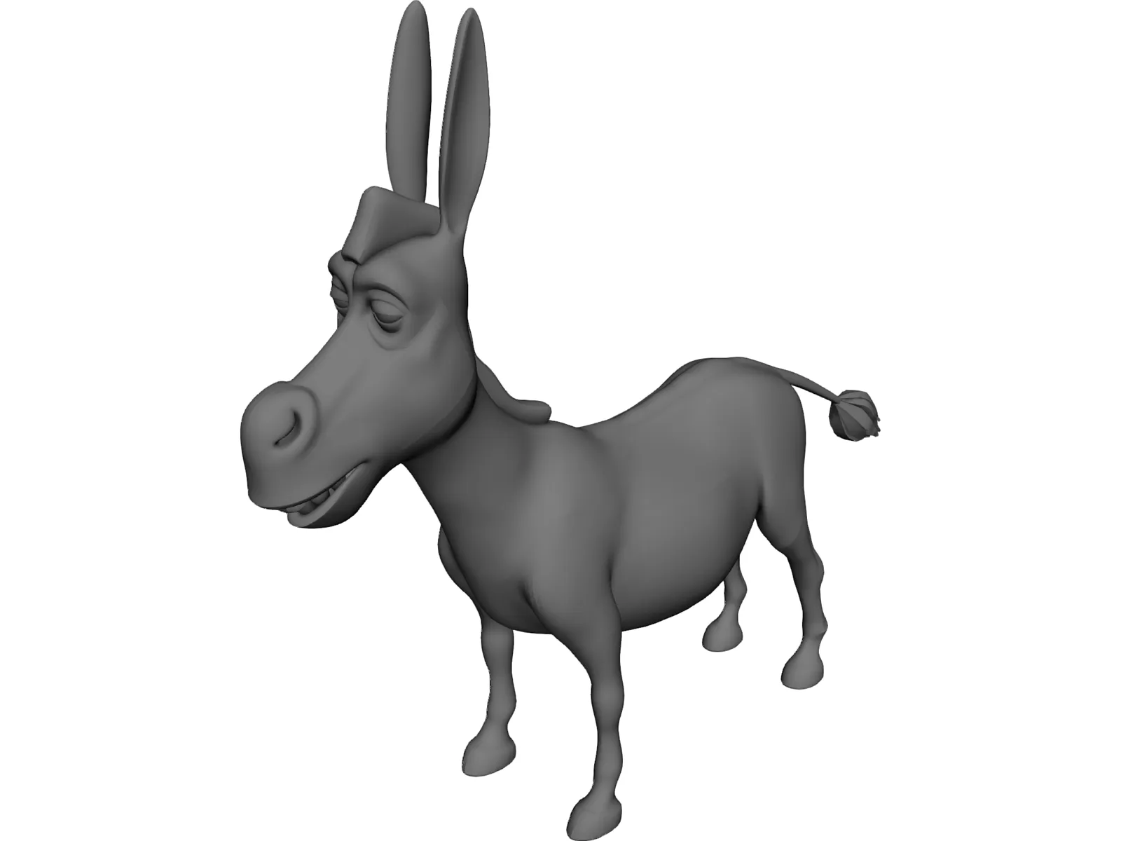 Donkey Cartoon 3D Model main preview