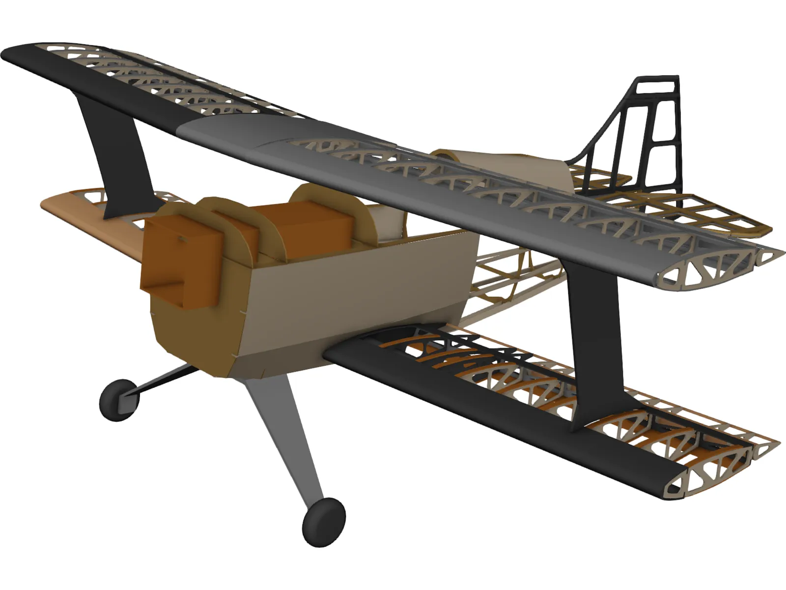 Pitts S-1 RC Aircraft 3D Model main preview