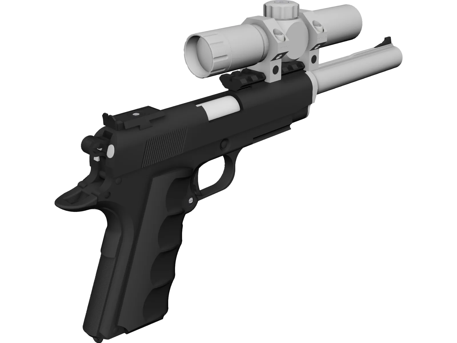 Colt 1911 Long 3D Model main preview