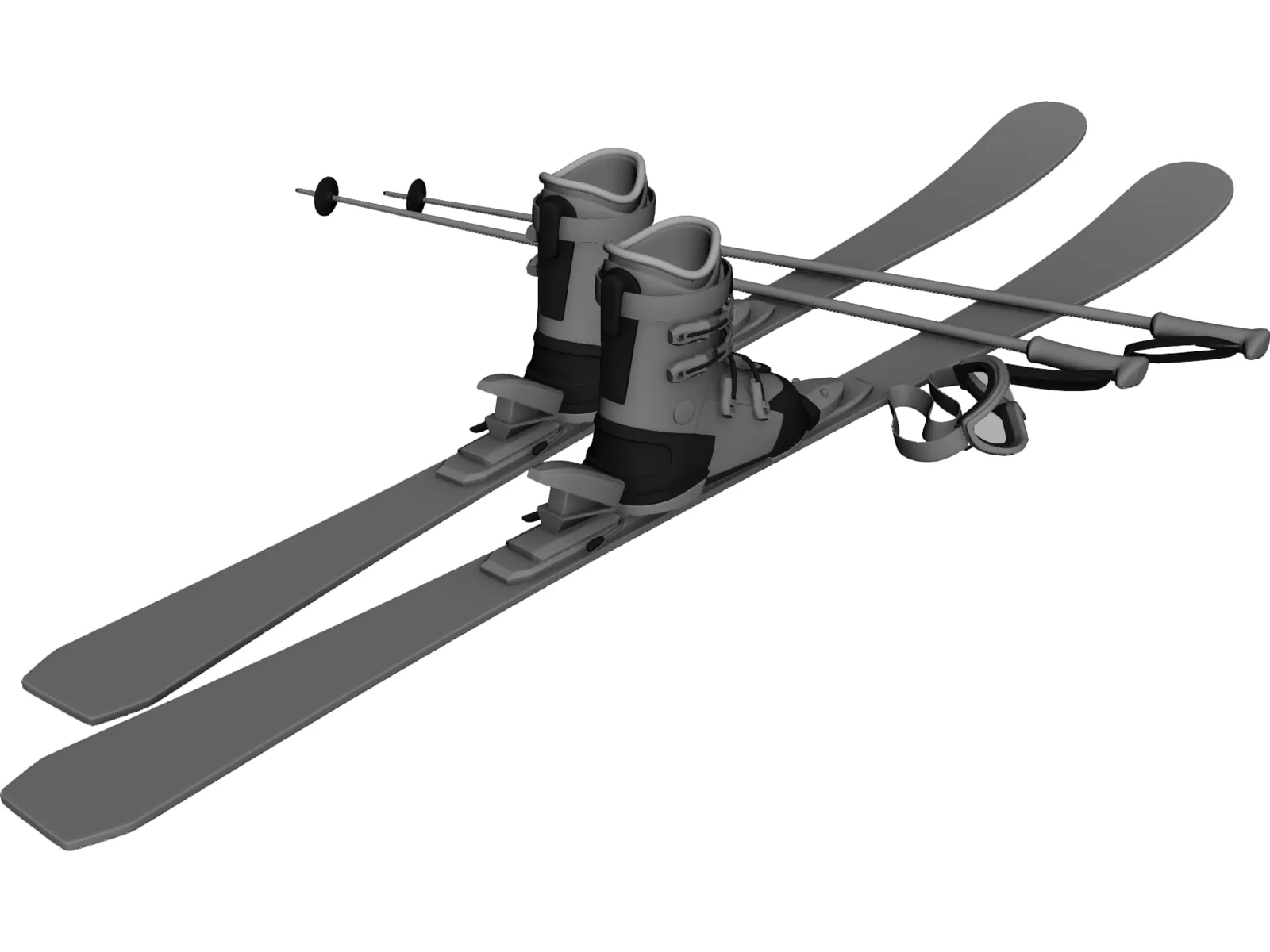 Ski 3D Model main preview