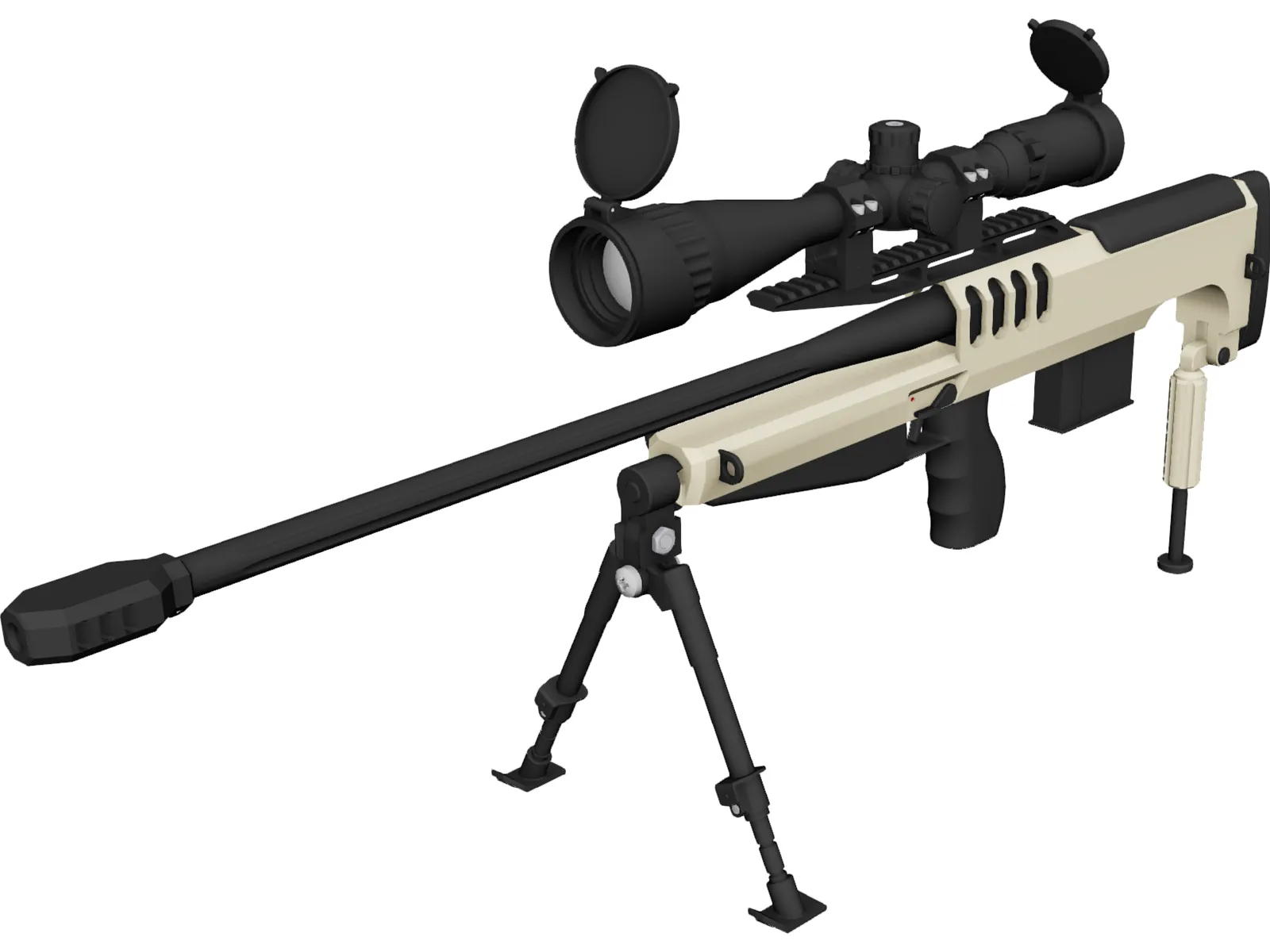 .338 Lapua Magnum Bullpup 3D Model main preview