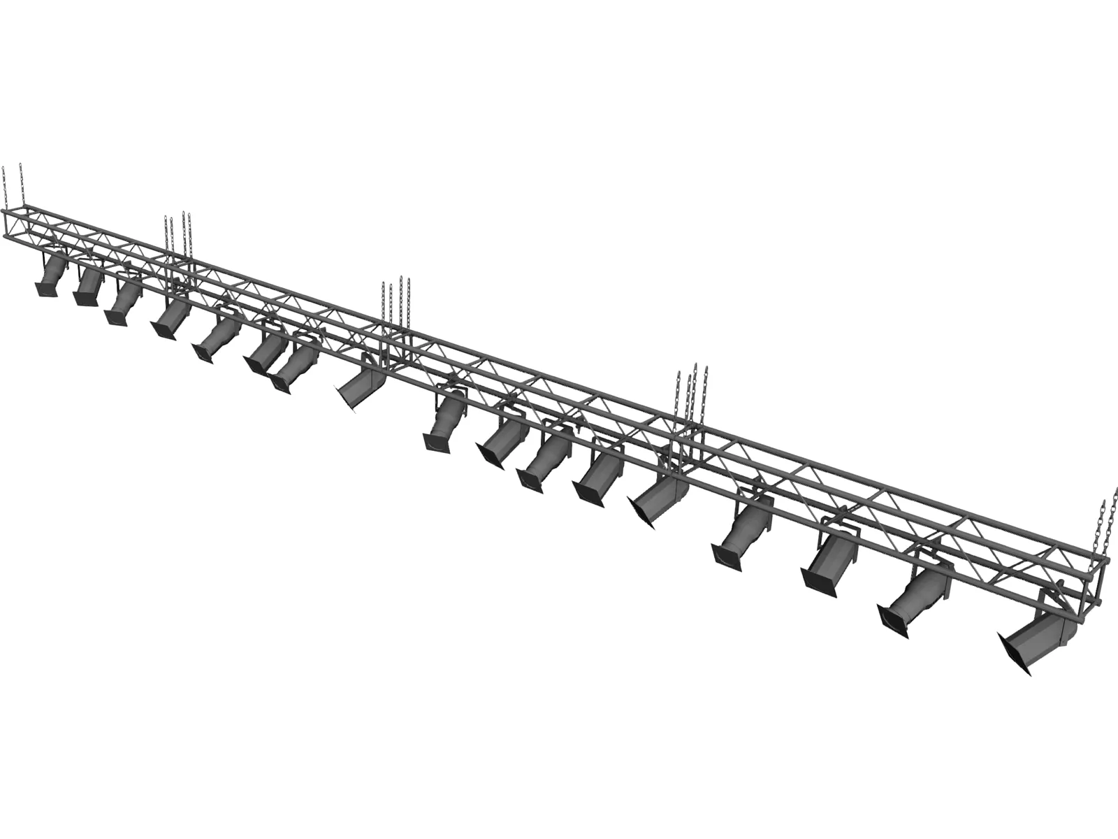 Truss with Stage Ligths and Chains 3D Model main preview