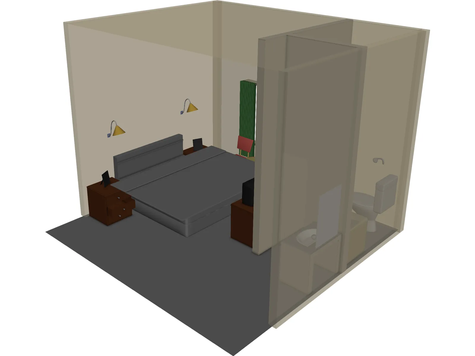 Hotel Room 3D Model main preview