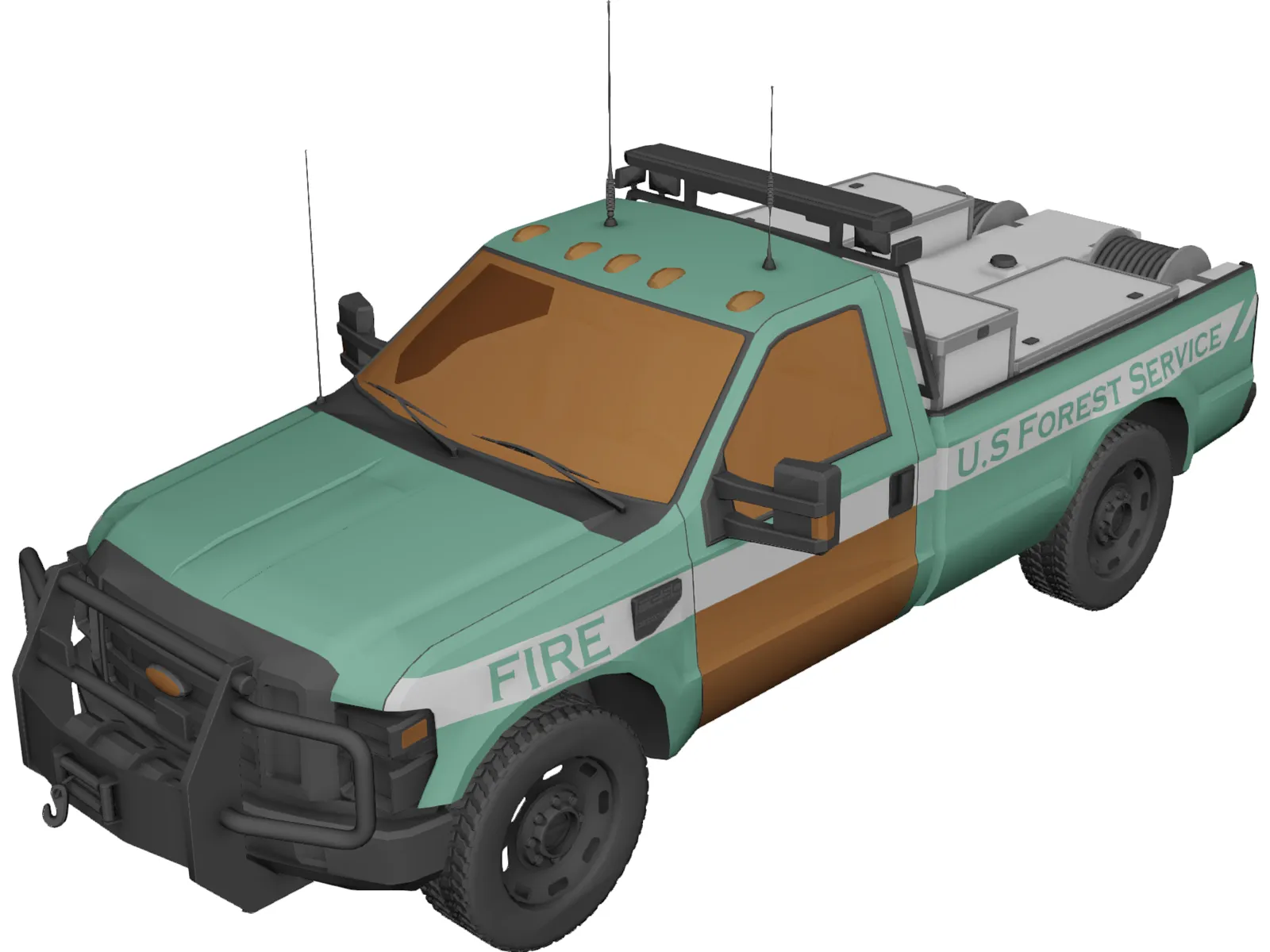 Ford F-150 US Forest Service 3D Model main preview
