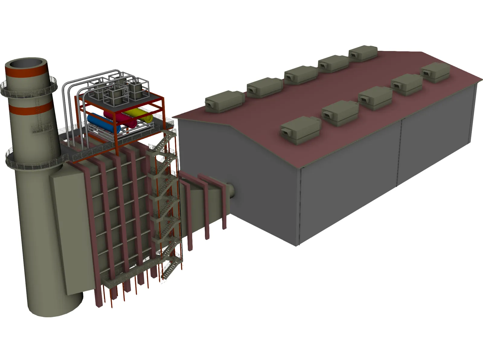 Gas Power Plant 3D Model main preview