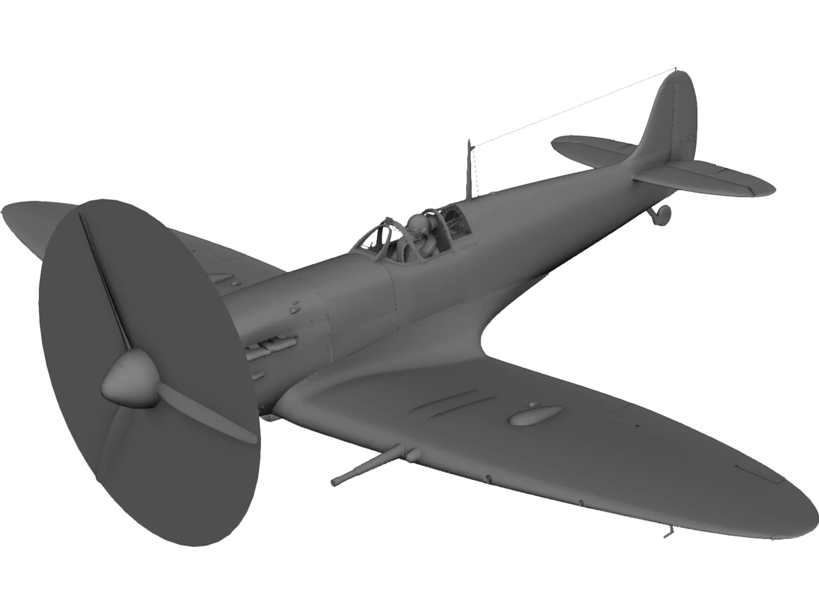 Supermarine Spitfire 3D Model main preview