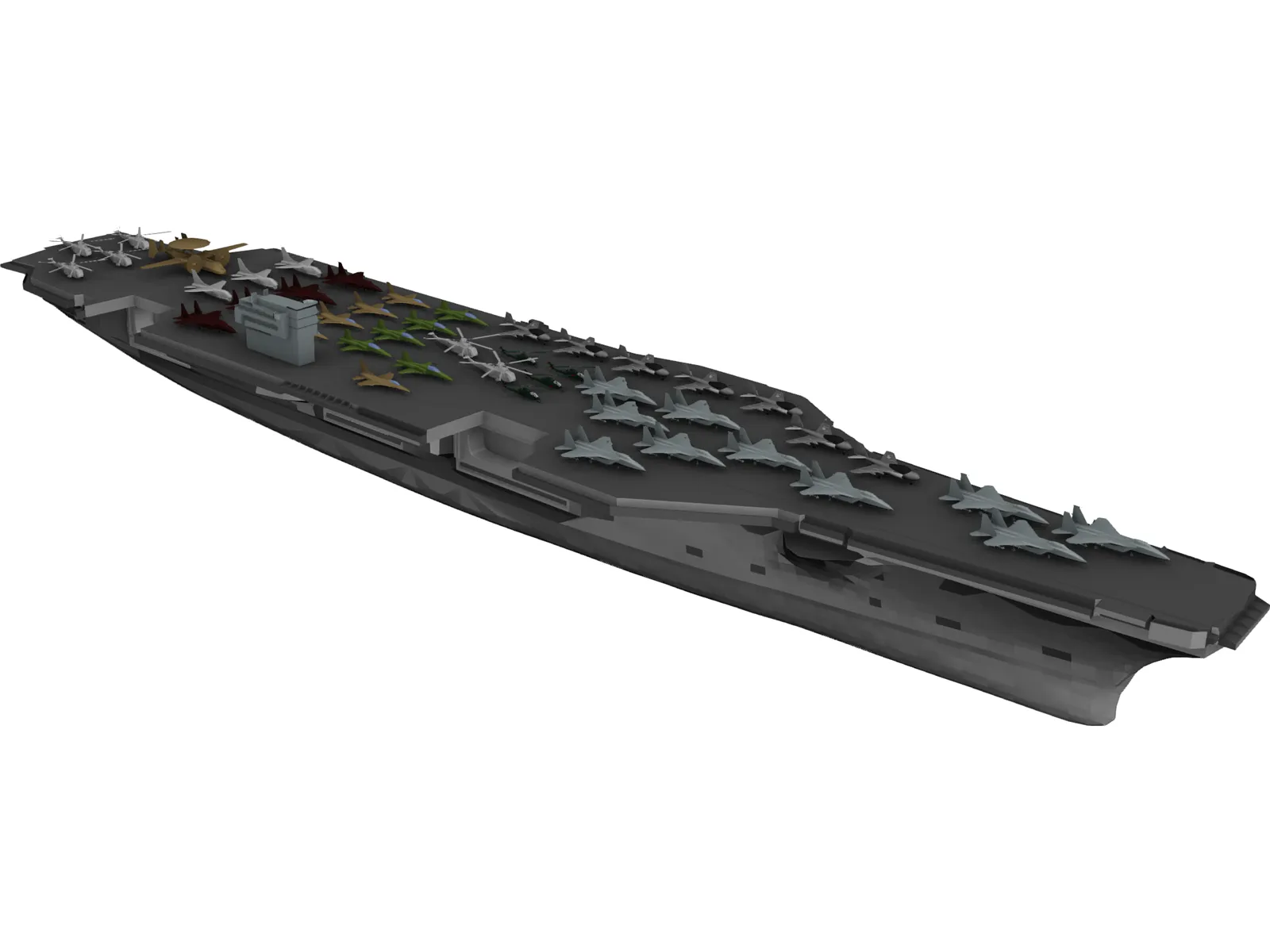 USS Aircraft Carrier 3D Model main preview
