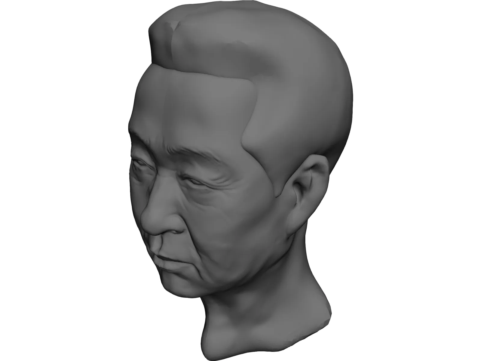 Old Chinaman Head 3D Model main preview