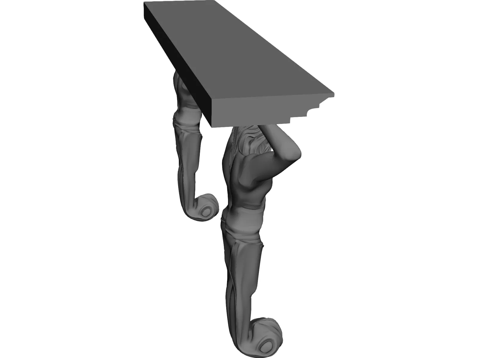 Atlantid Fireplace Supports 3D Model main preview