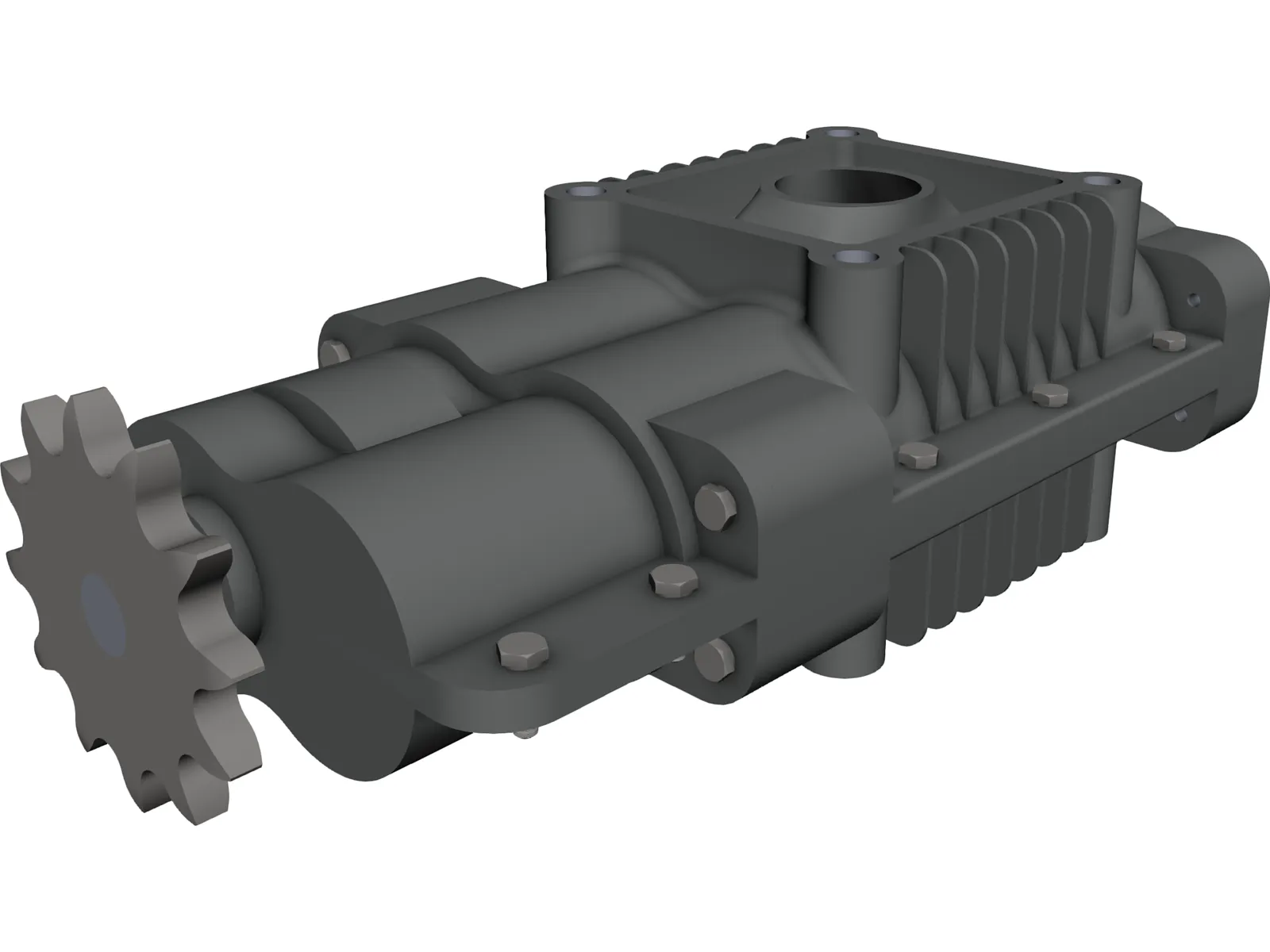 Roots Air Compressor 3D Model main preview