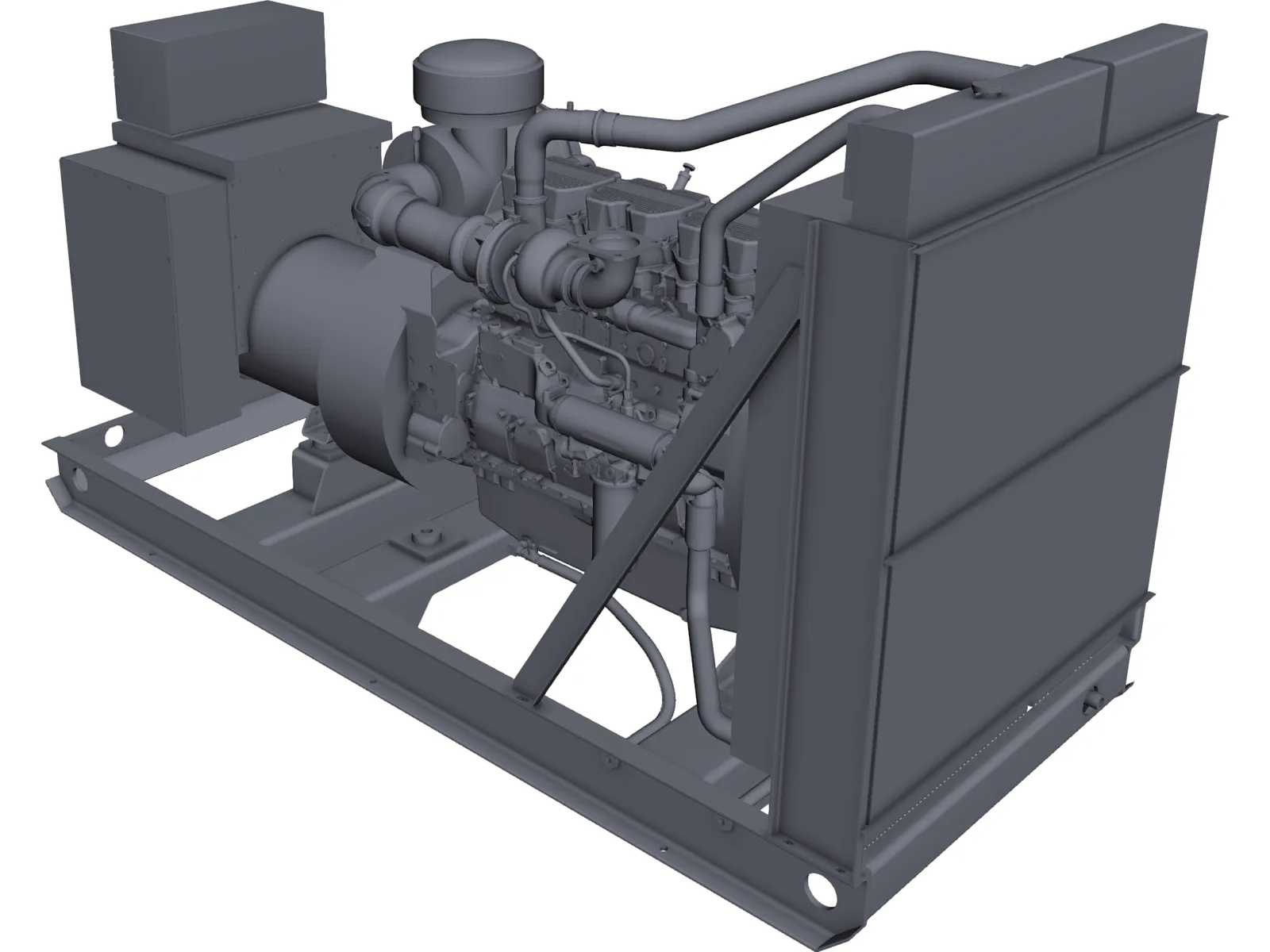 Caterpillar C15 Generator Set 3D Model main preview
