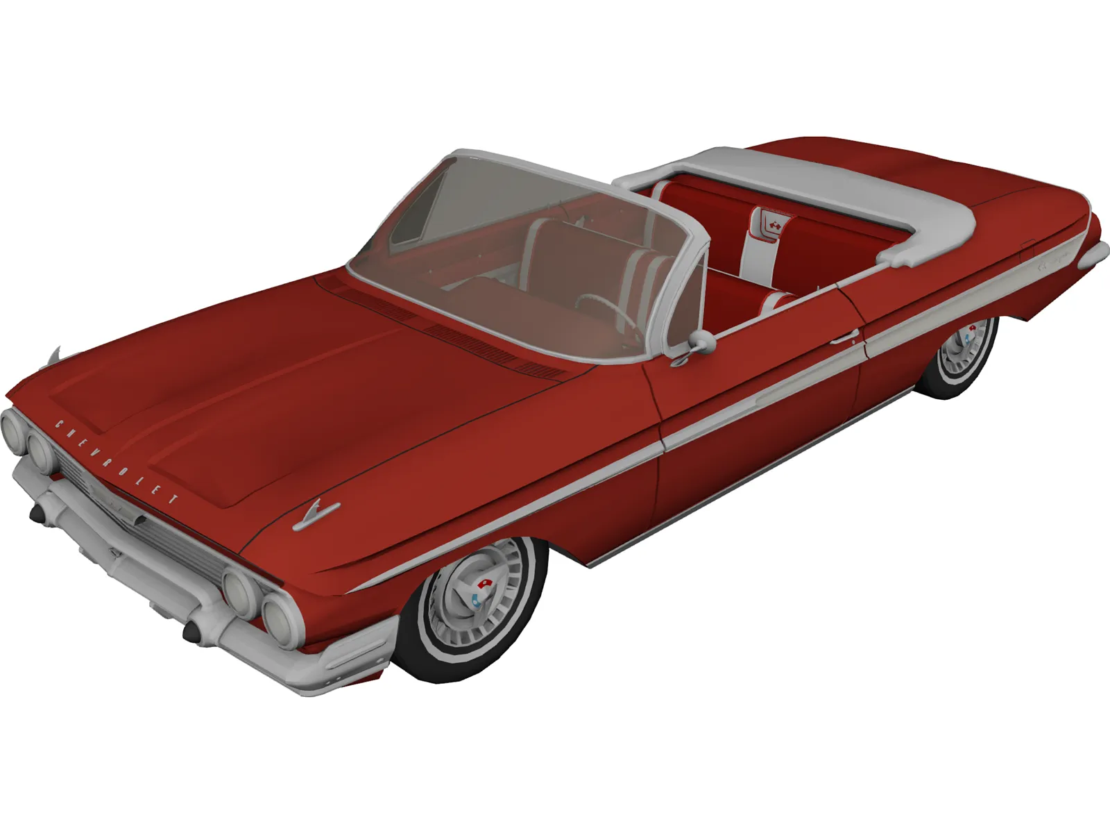Chevrolet Impala SS Convertible (1961) 3D Model main preview
