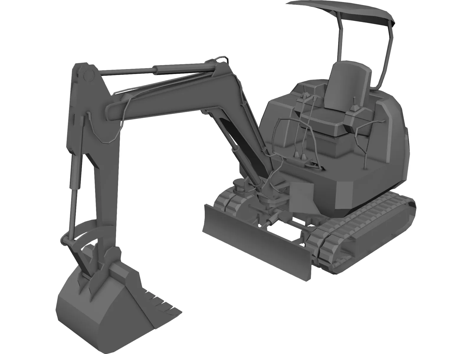 Komatsu Mini Excavator 3D Model main preview
