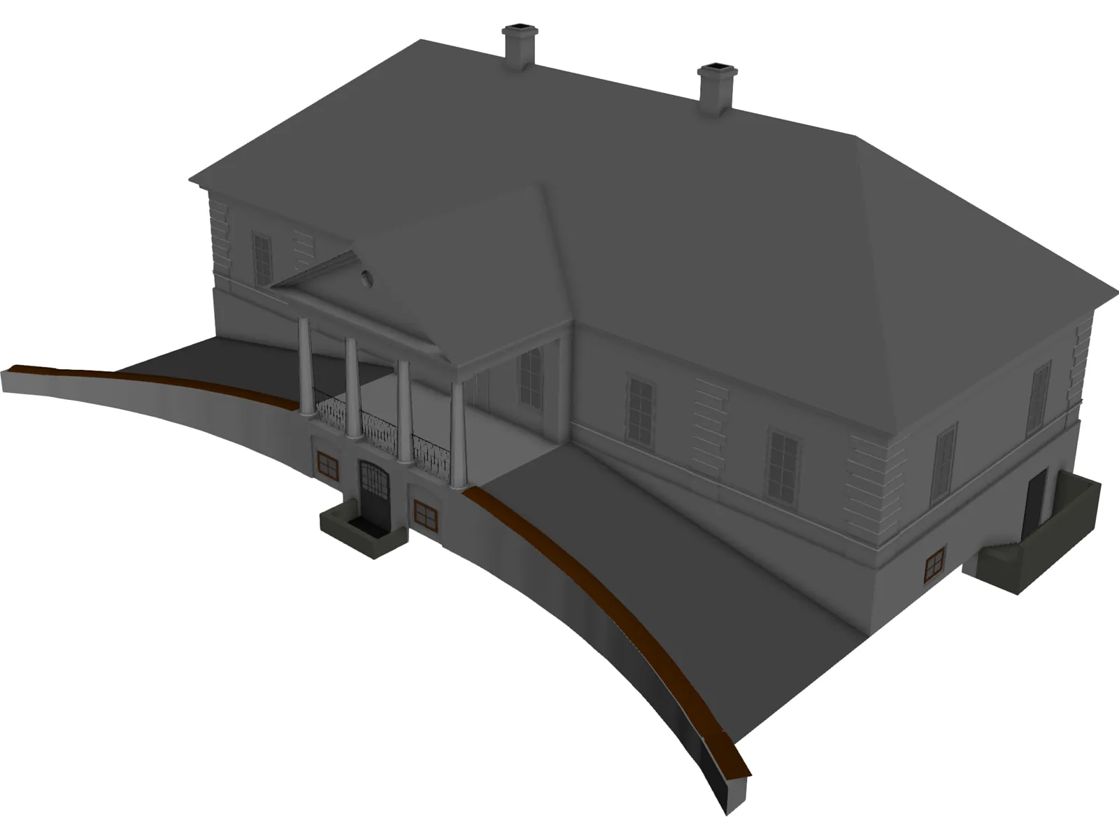 Halasz Moricz Mansion Dabas Hungary 3D Model main preview
