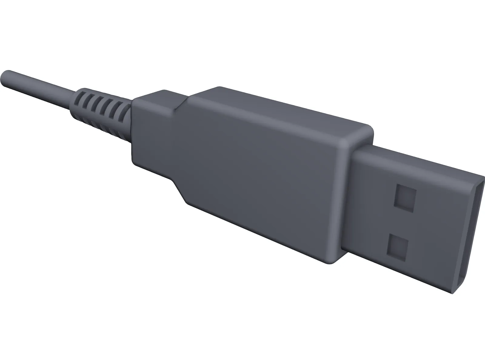 USB Port Connector 3D Model main preview