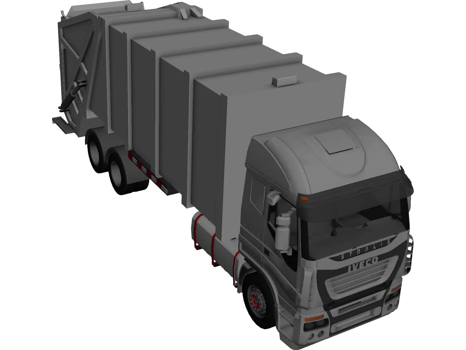 Iveco Stralis 6X2 Gargage Truck 3D Model main preview