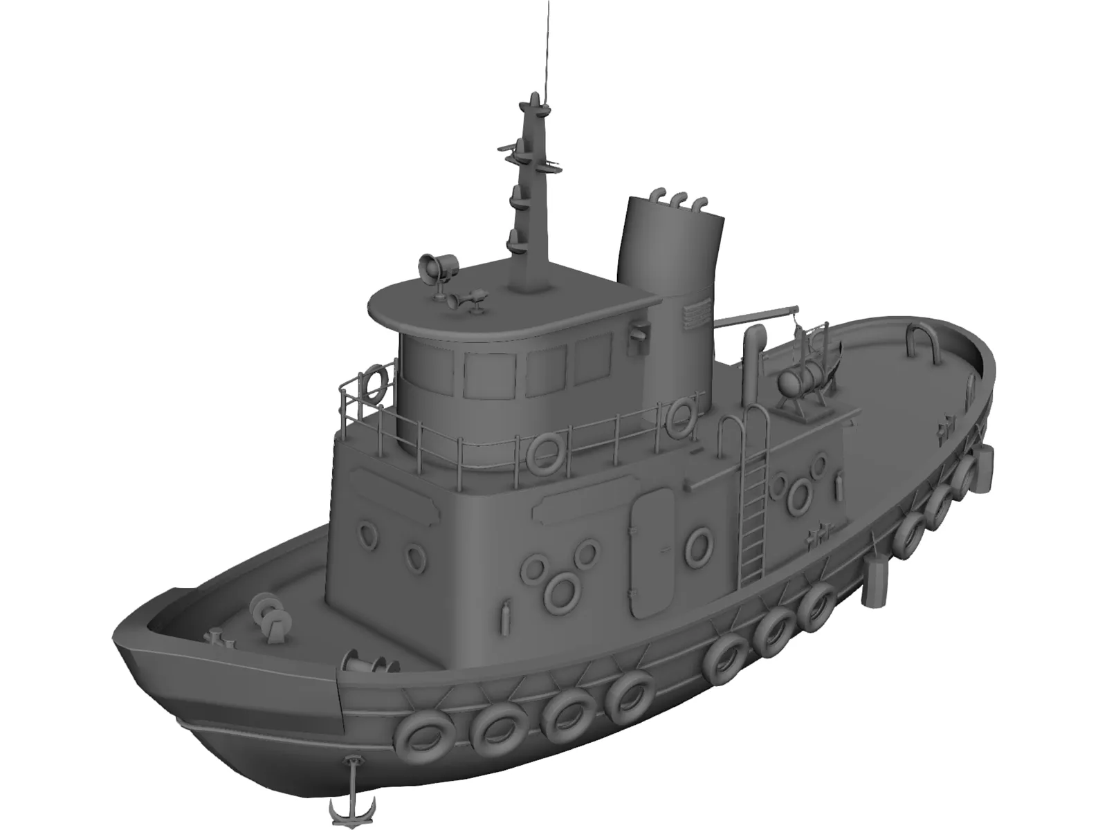 Tug Boat 3D Model main preview