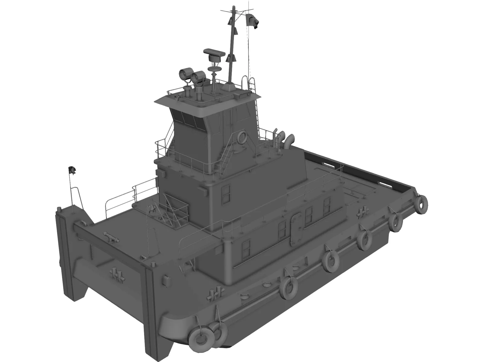 River Tug Boat 3D Model main preview