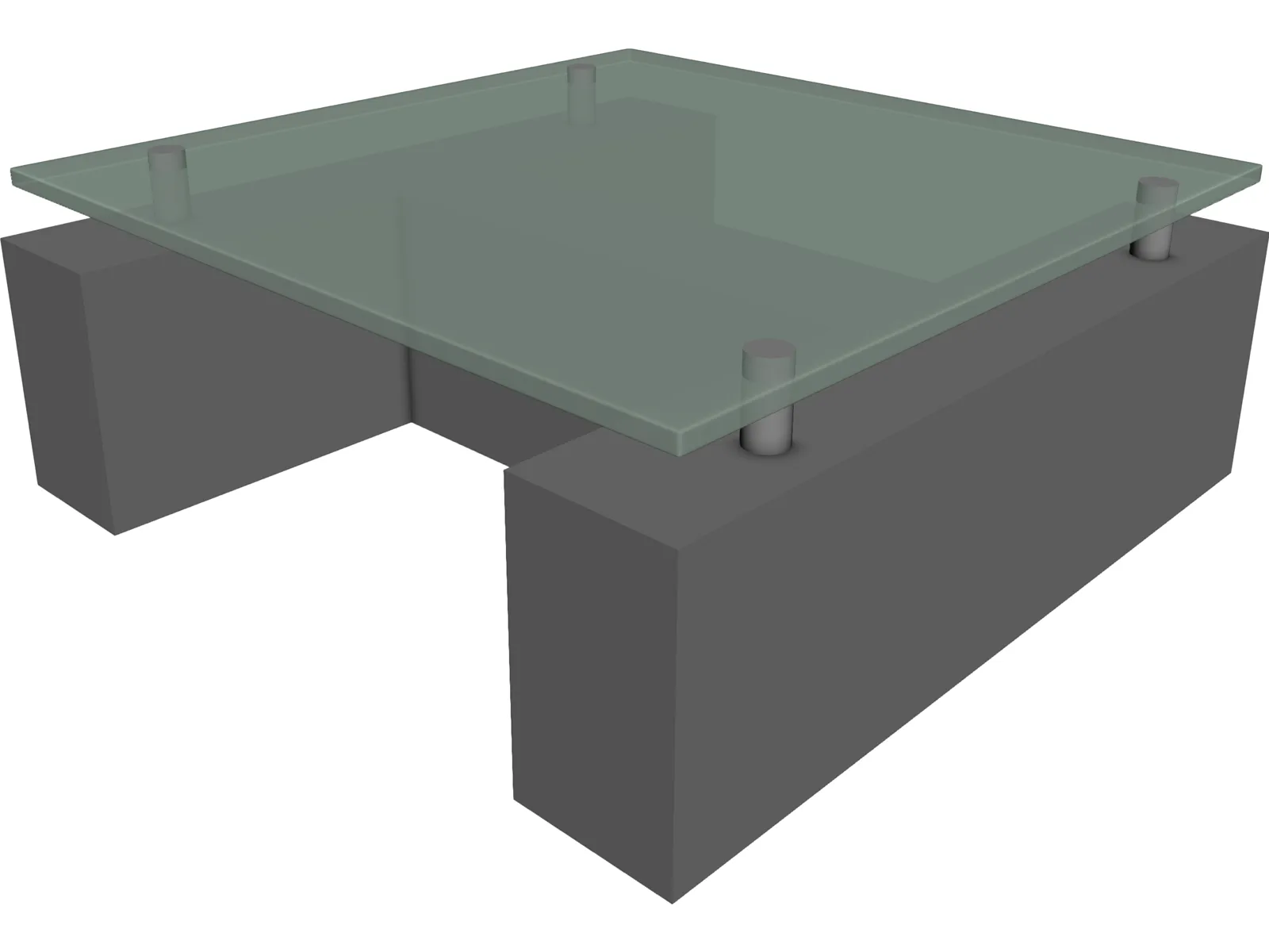 Coffee Table with Glass 3D Model main preview