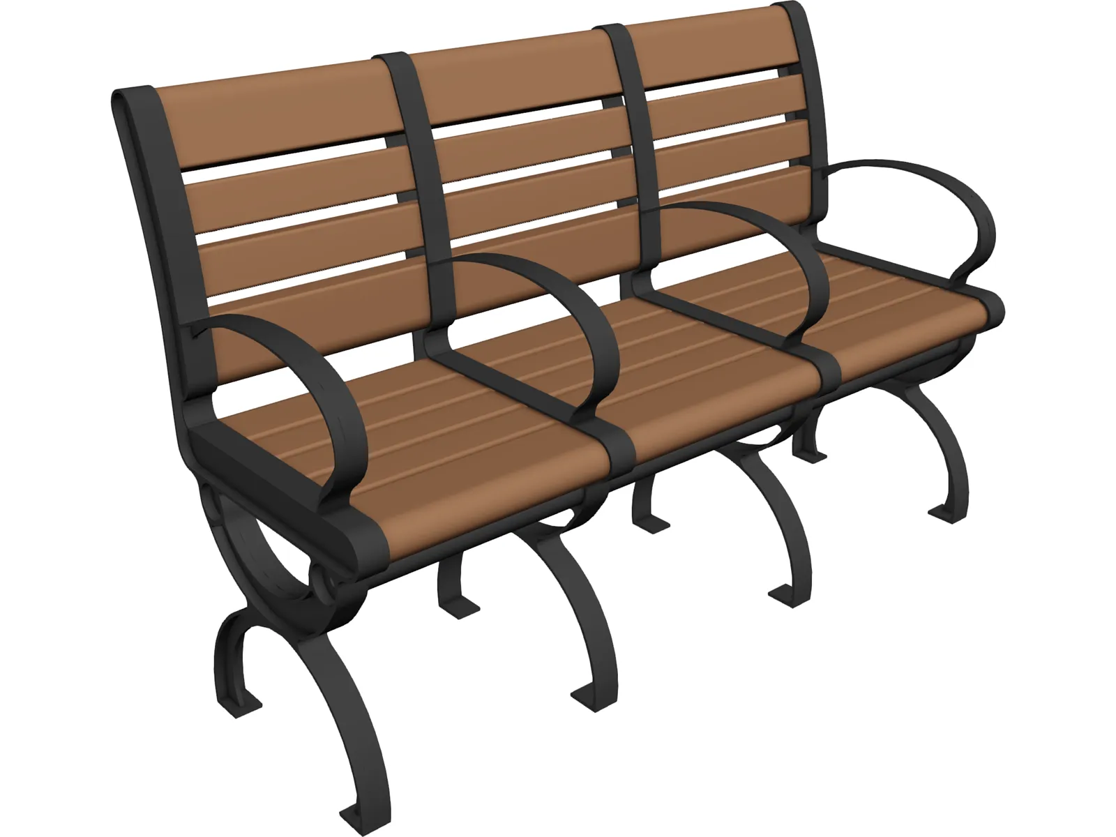Bench 3D Model main preview