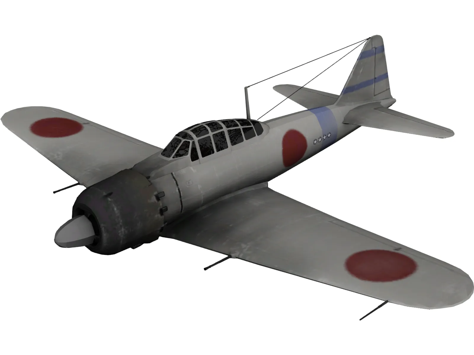 A6M Zero Navy Camo 3D Model main preview