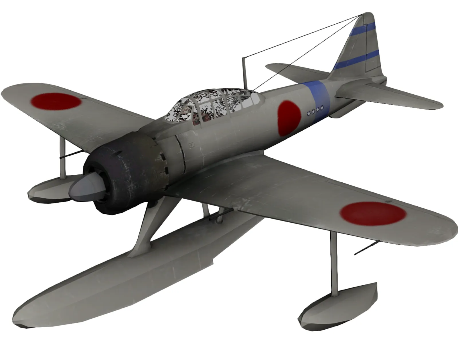 A6M Rufe Navy Camo 3D Model main preview