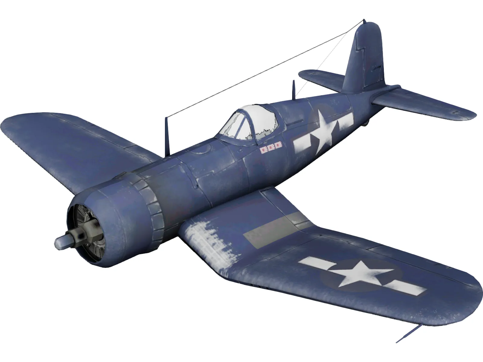 Vought F4U Corsair 3D Model main preview