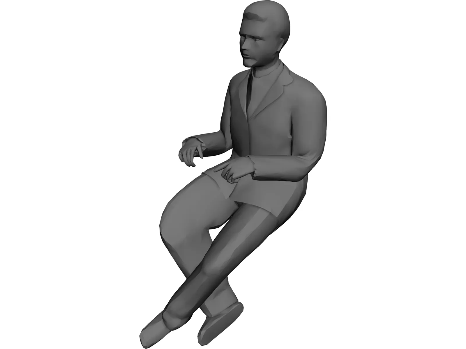 Man Sitting 3D Model main preview