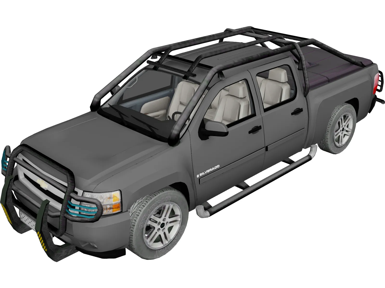Chevrolet Silverado Crewcab (2007) 3D Model main preview