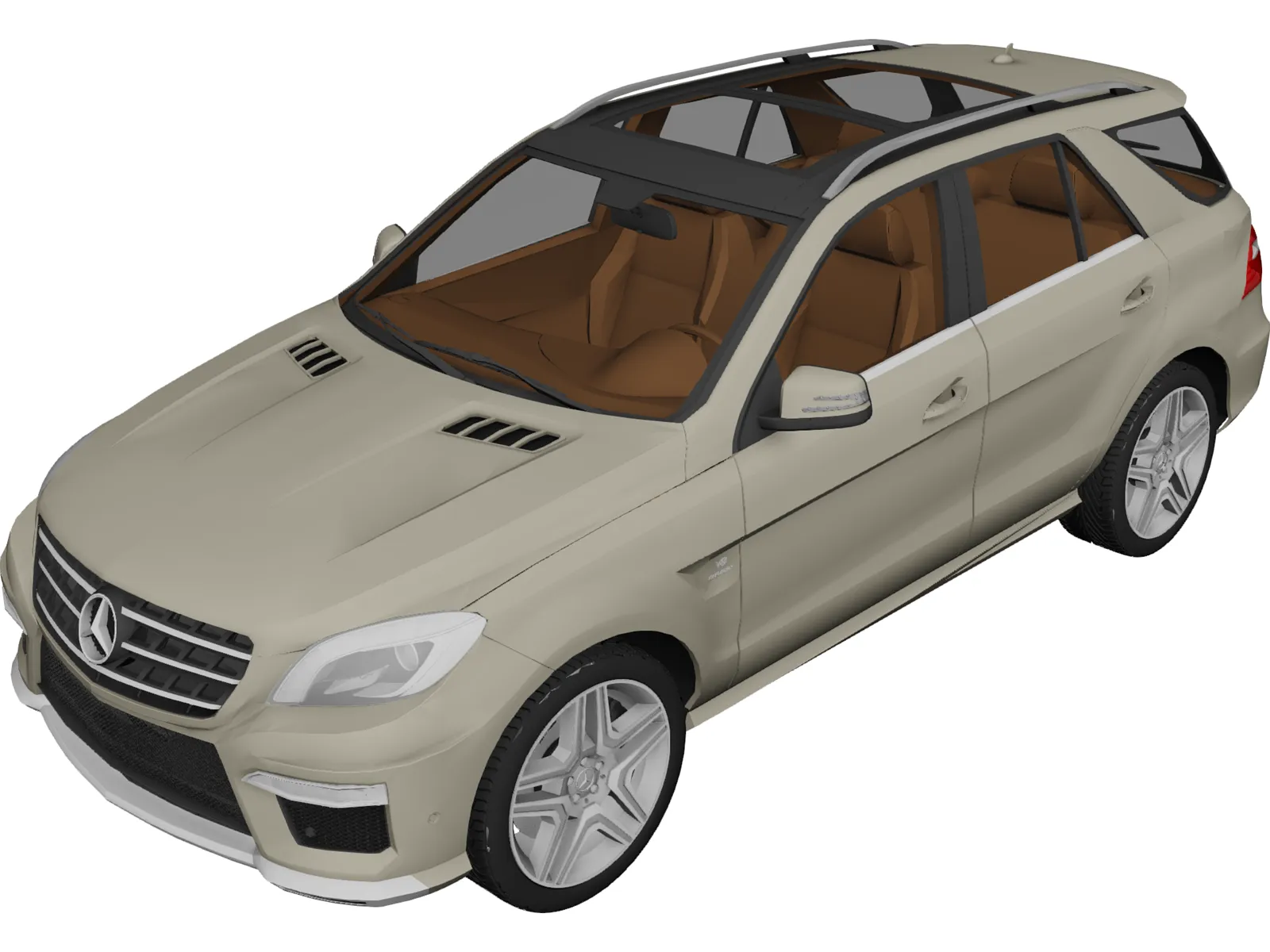 Mercedes-Benz ML63 AMG (2012) 3D Model main preview