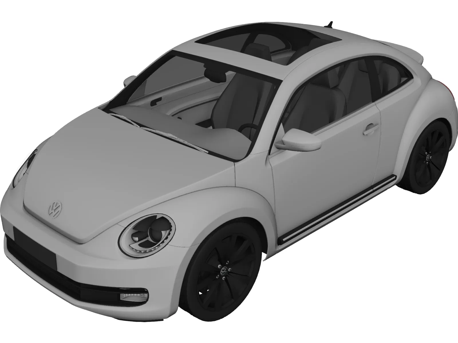 Volkswagen Beetle (2012) 3D Model main preview