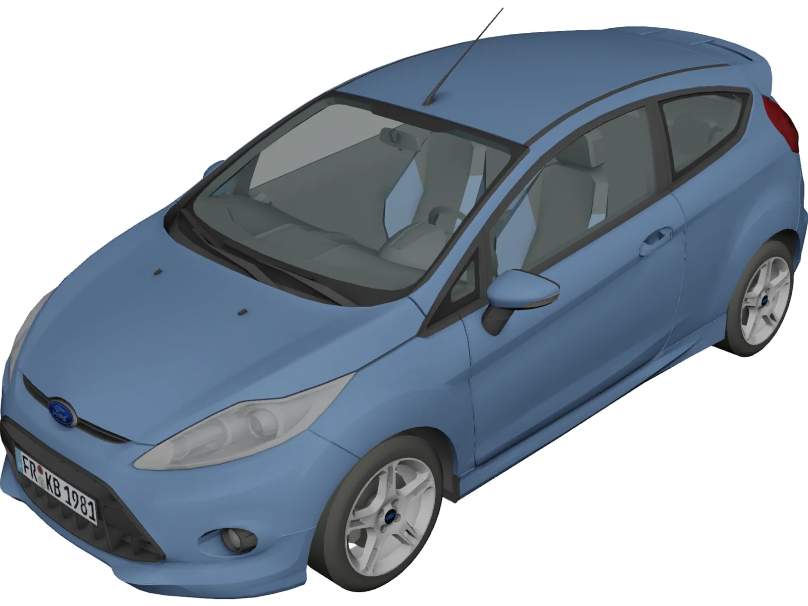 Ford Fiesta Zetec S (2009) 3D Model main preview