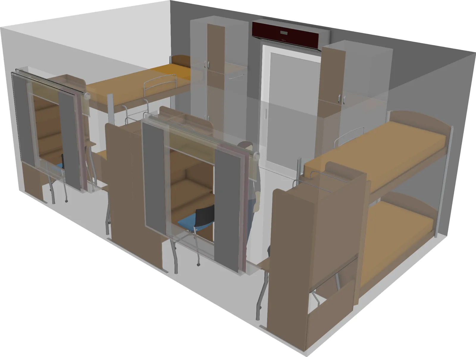 Dormitory Room 3D Model main preview
