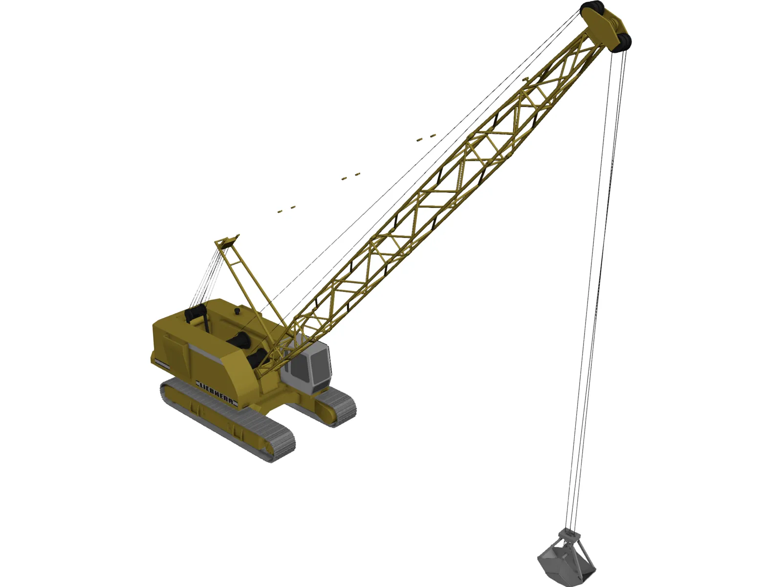 Liebherr Seilbagger 3D Model main preview