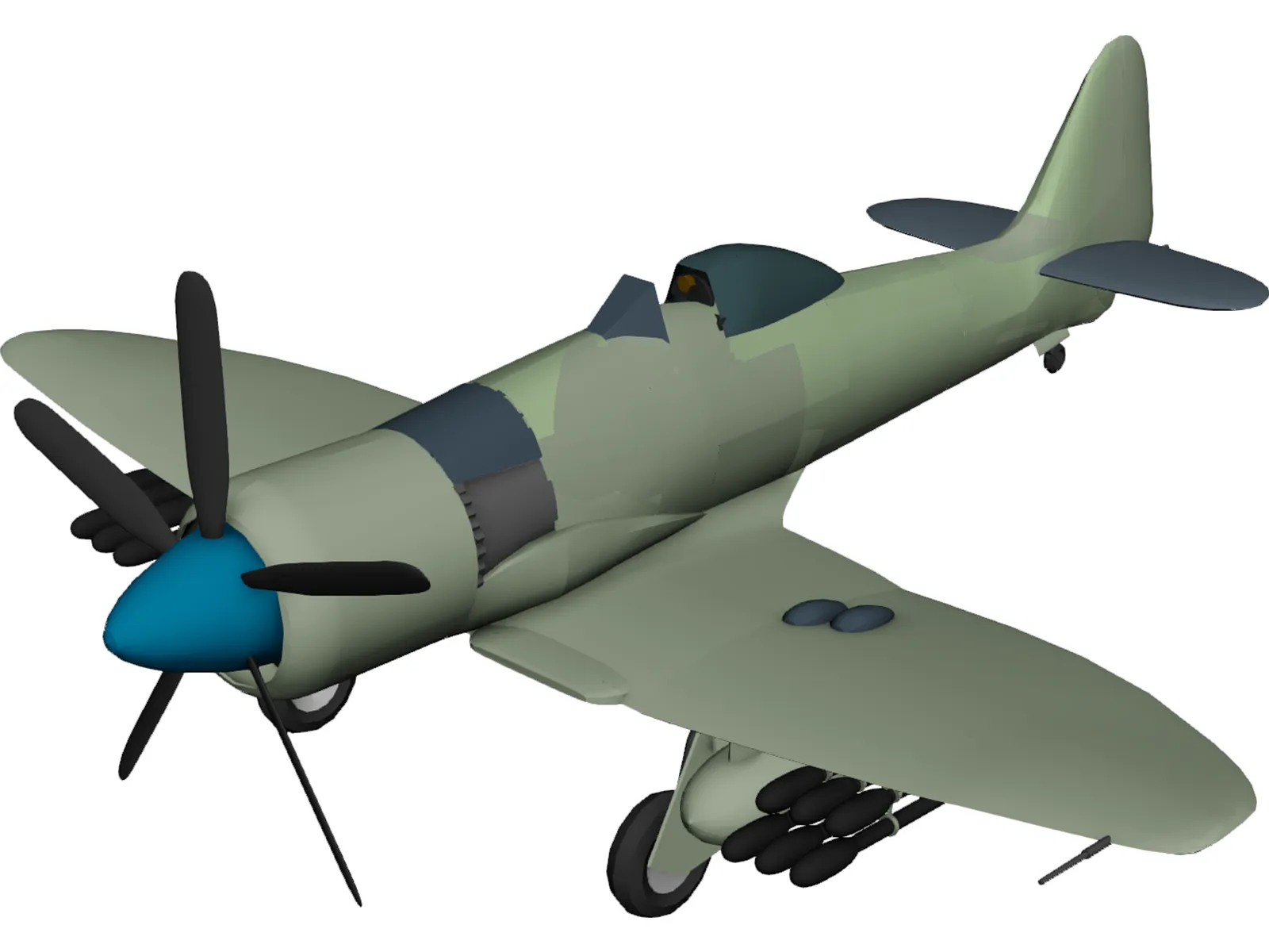 Hawker Sea Fury FB 11 3D Model main preview