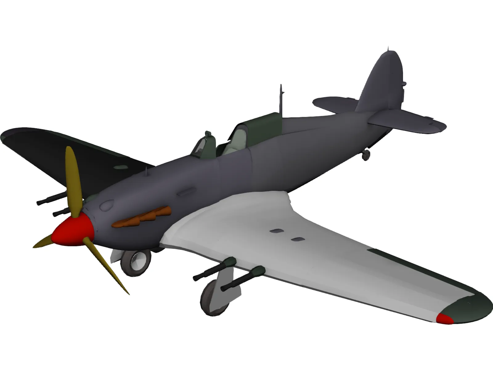 Hawker Hurricane IIC 3D Model main preview