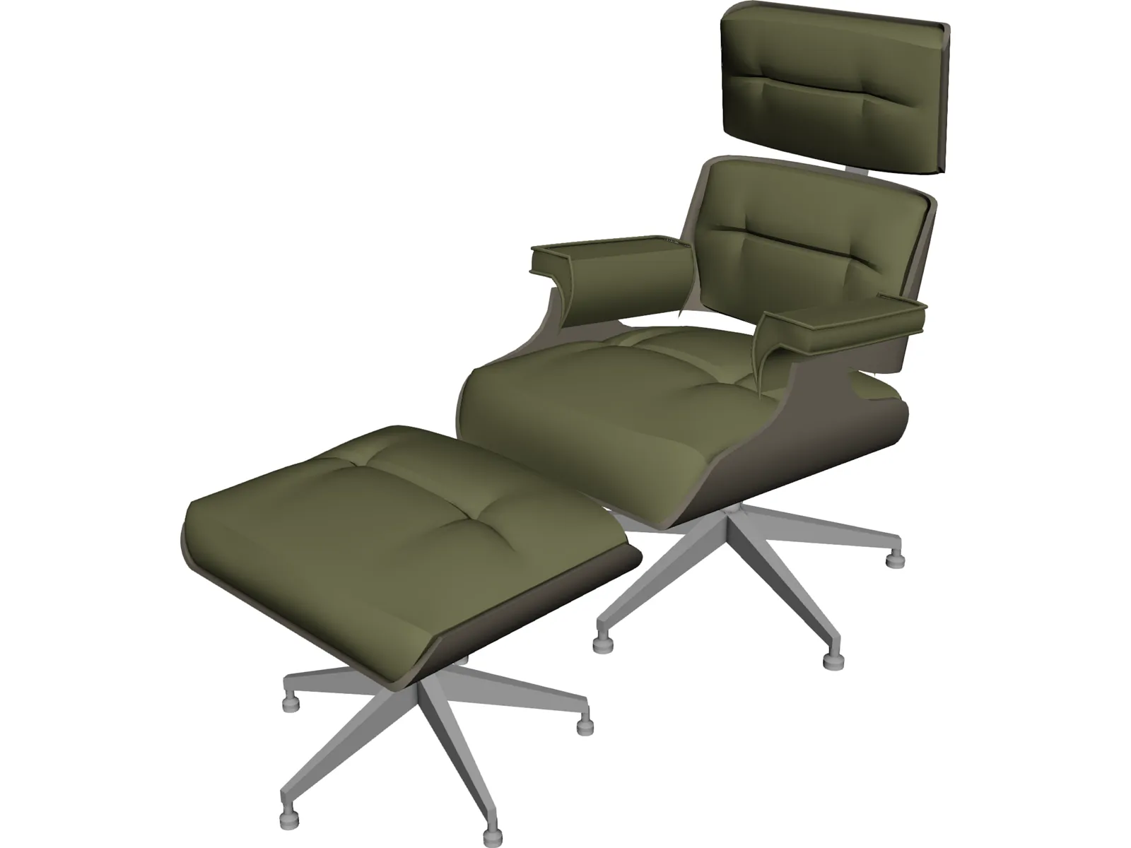 Chair Eames with Footstool 3D Model main preview