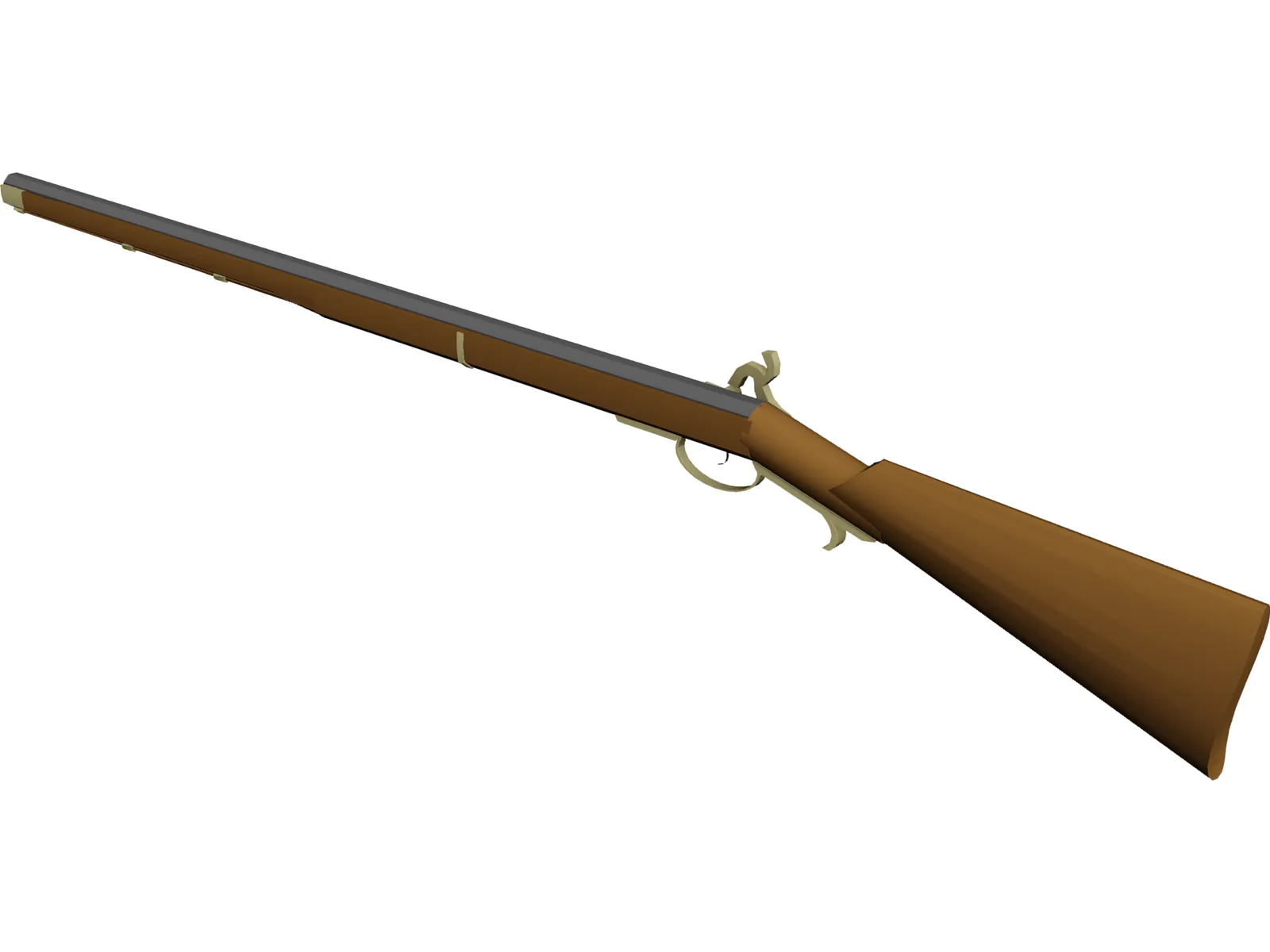 Flintlock Rifle 3D Model main preview