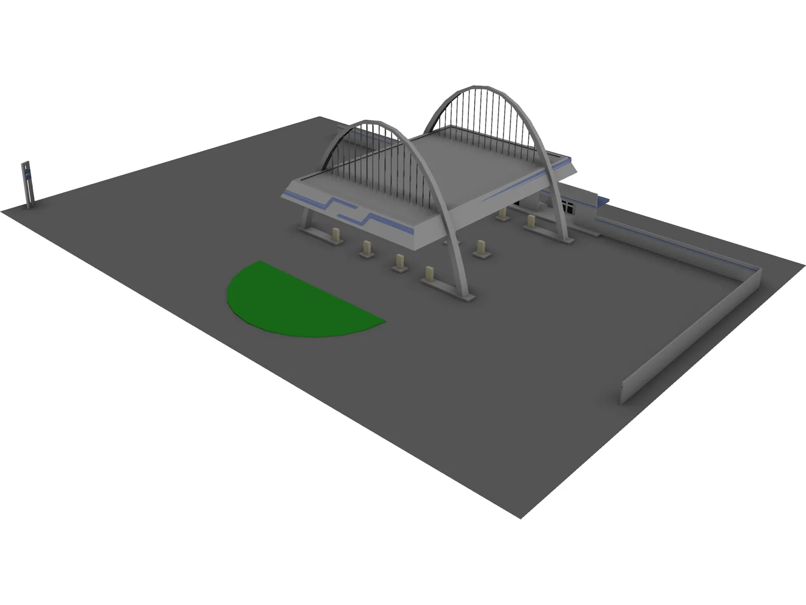 Filling Station 3D Model main preview