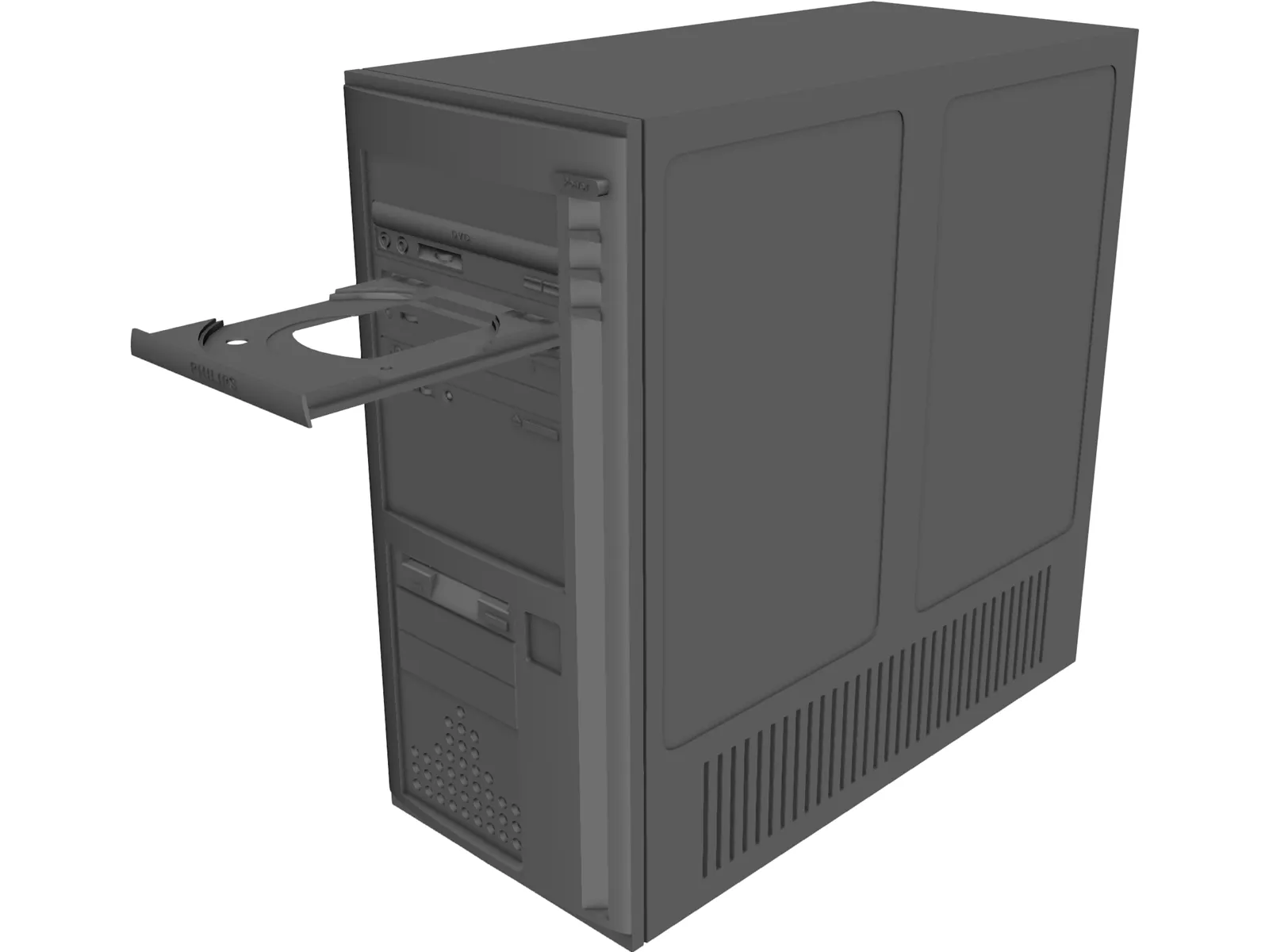 Computer Mini-Tower Case 3D Model main preview