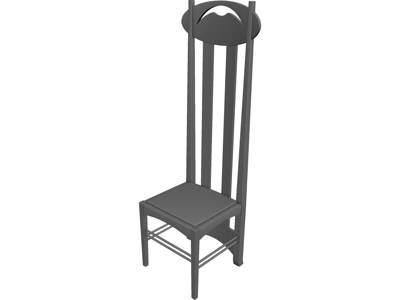 Chair Argyle Charles Rennie Mackintosh 3D Model main preview